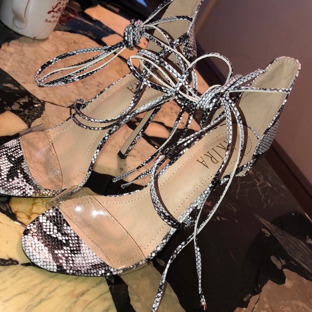 Akira Snake Skin Heels